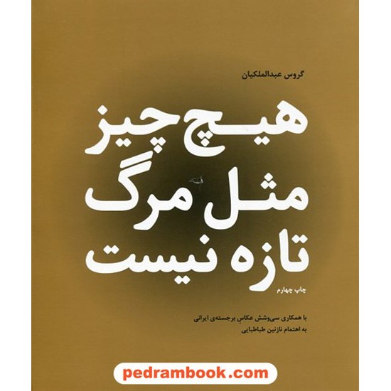 عکس کتاب هیچ چیز مثل مرگ تازه نیست / گروس عبدالملکیان / با همکاری 36 عکاس برجسته ی ایرانی / نشر زاوش خرید کتاب هیچ چیز مثل مرگ تازه نیست / گروس عبدالملکیان / با همکاری 36 عکاس برجسته ی ایرانی / نشر زاوش کد کتاب در سایت کتابفروشی کتابسرای پدرام: 19124