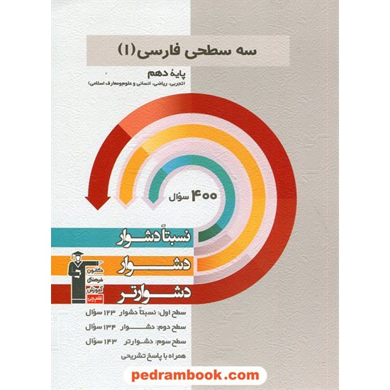 خرید کتاب فارسی 1 دهم مشترک همه ی رشته ها / سه سطحی (نسبتا دشوار دشوار دشوارتر) / کانون کد کتاب در سایت کتاب‌فروشی کتابسرای پدرام: 2158