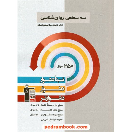 خرید کتاب روان شناسی یازدهم علوم انسانی / سه سطحی (نسبتا دشوار دشوار دشوارتر) / کانون کد کتاب در سایت کتاب‌فروشی کتابسرای پدرام: 29931