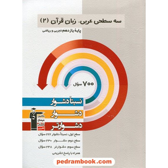 خرید کتاب عربی زبان قرآن 2 یازدهم ریاضی و تجربی / سه سطحی (نسبتا دشوار دشوار دشوارتر) / کانون کد کتاب در سایت کتاب‌فروشی کتابسرای پدرام: 703